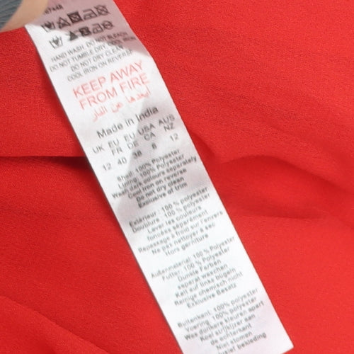 Boohoo Women Red Halter Hi-Low Chiffon Party Dress Size 12