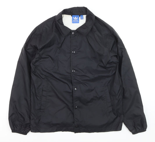 Adidas Men Black Nylon Coach Jacket S by Nigo Collared Streetwear