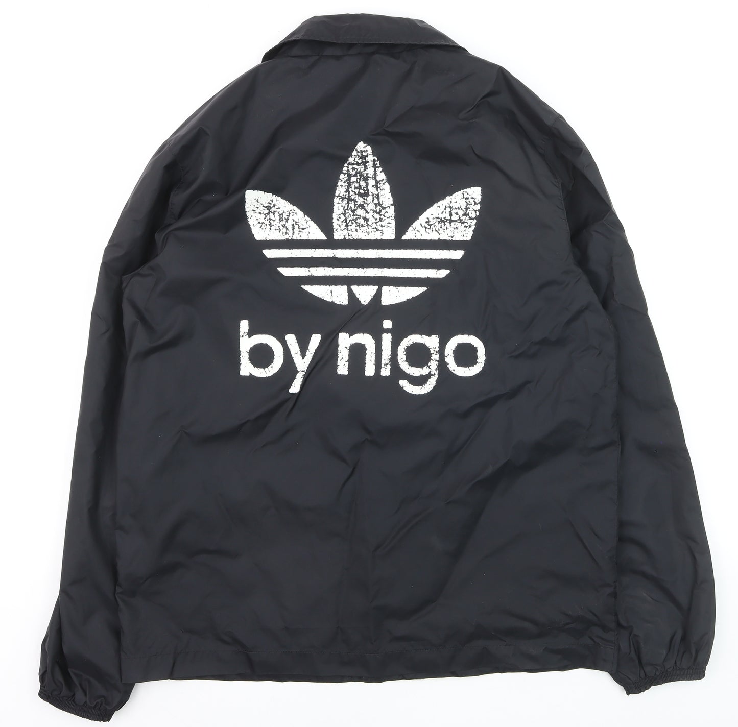 Adidas Men Black Nylon Coach Jacket S by Nigo Collared Streetwear