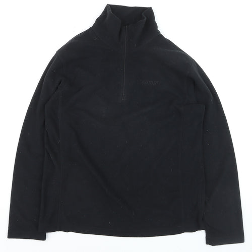 Campri Mens Black Fleece 1/4 Zip Pullover Sweatshirt L