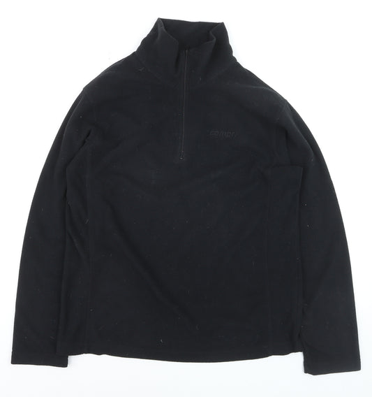 Campri Mens Black Fleece 1/4 Zip Pullover Sweatshirt L