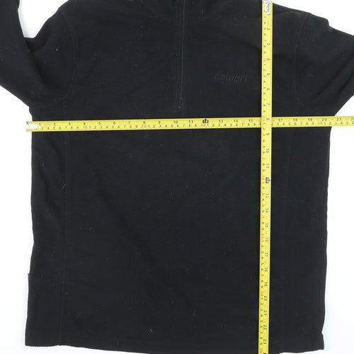 Campri Mens Black Fleece 1/4 Zip Pullover Sweatshirt L