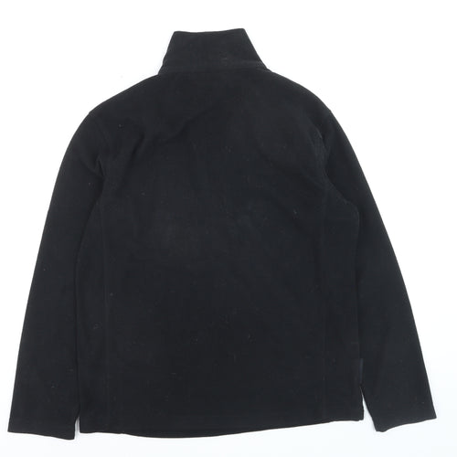 Campri Mens Black Fleece 1/4 Zip Pullover Sweatshirt L