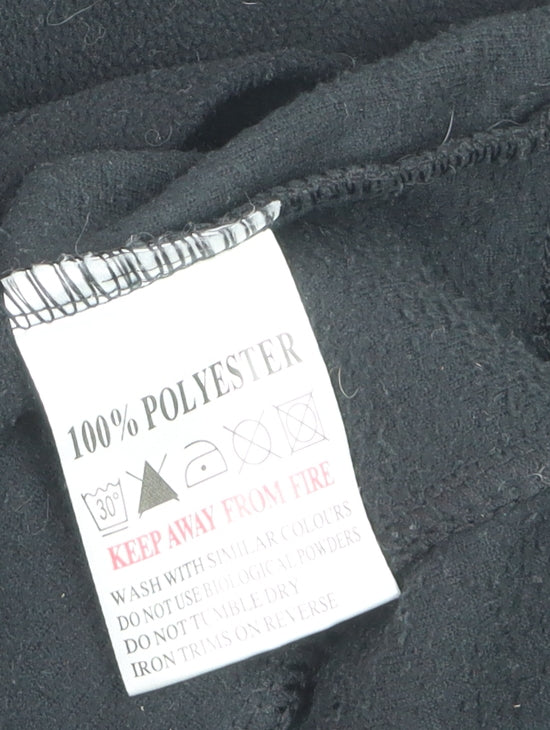 Campri Mens Black Fleece 1/4 Zip Pullover Sweatshirt L