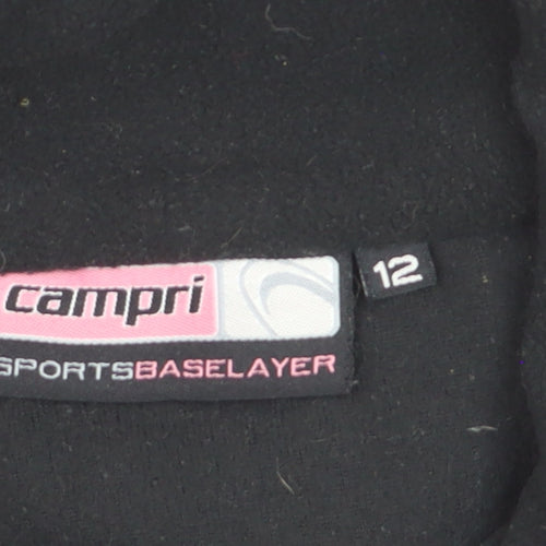 Campri Mens Black Fleece 1/4 Zip Pullover Sweatshirt L