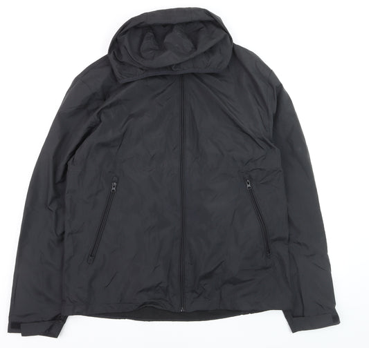 Tu Men's Black L Windbreaker Hooded Lightweight Jacket