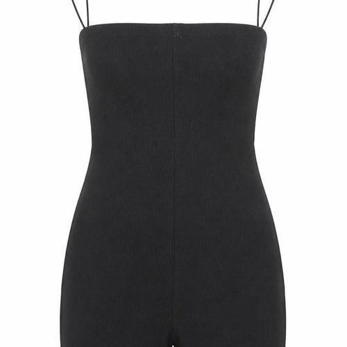 ZARA Women's Black Slim Fit Ribbed Knit Strap Playsuit Size S