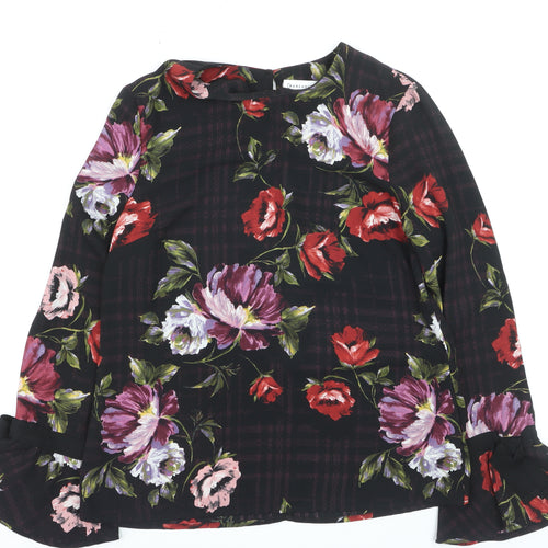 Warehouse Womens Multicoloured Floral Bell Sleeve Blouse Size 8