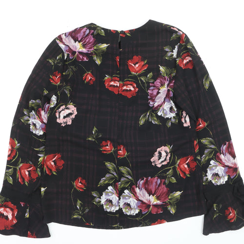 Warehouse Womens Multicoloured Floral Bell Sleeve Blouse Size 8