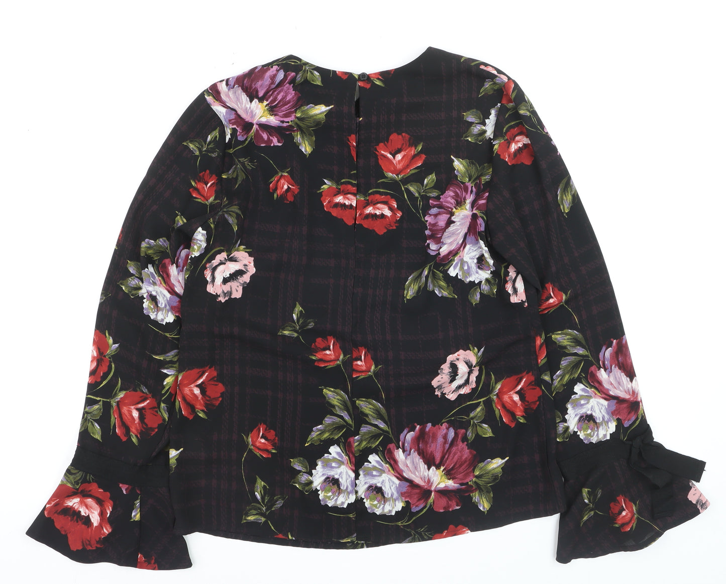 Warehouse Womens Multicoloured Floral Bell Sleeve Blouse Size 8