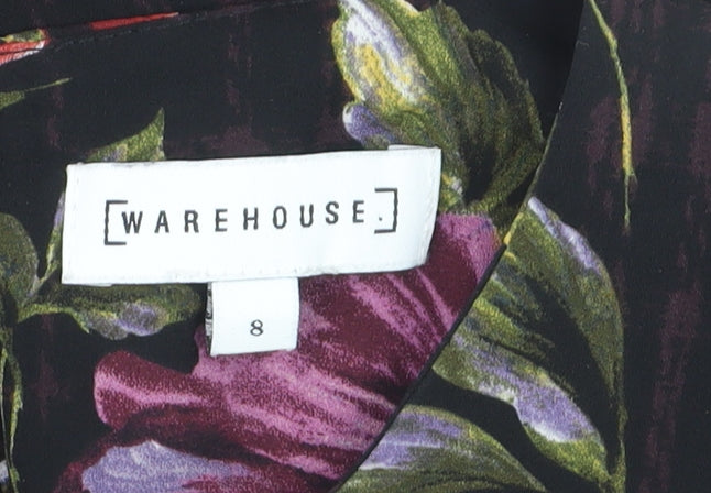 Warehouse Womens Multicoloured Floral Bell Sleeve Blouse Size 8