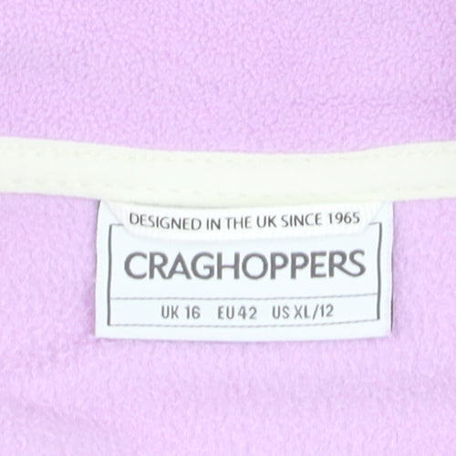 Craghoppers Women’s Purple Fleece Pullover Hoodie UK 16 Lightweight 1/2 Zip