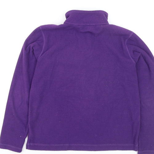 Lands' End Girls Purple Fleece 1/4 Zip Pullover Sweatshirt 10-11 Years