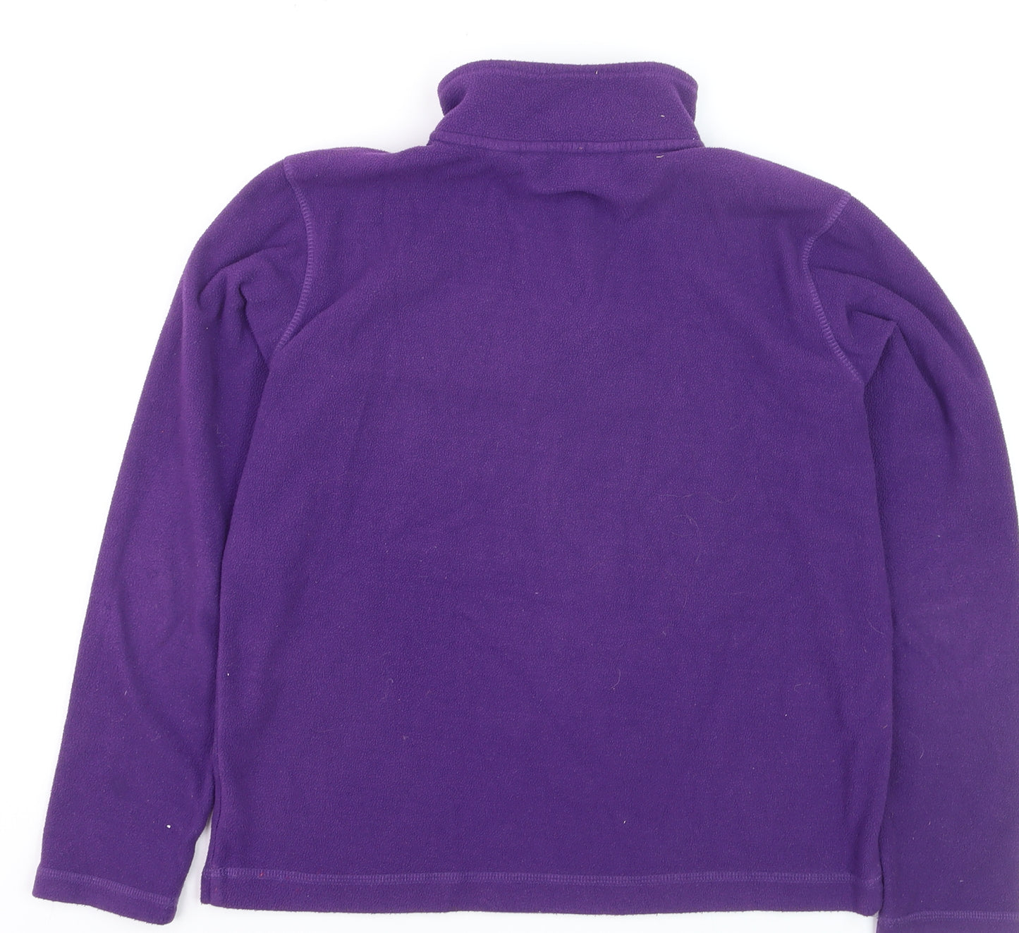Lands' End Girls Purple Fleece 1/4 Zip Pullover Sweatshirt 10-11 Years