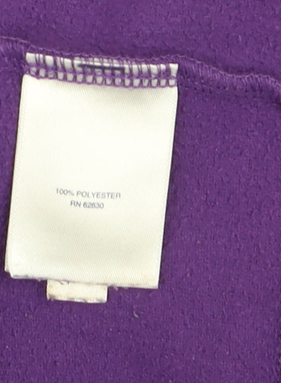 Lands' End Girls Purple Fleece 1/4 Zip Pullover Sweatshirt 10-11 Years