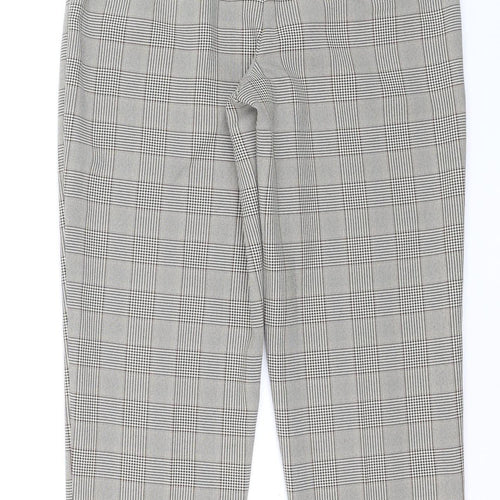 Primark Women’s Grey Checked Tapered Chino Trousers Size 6