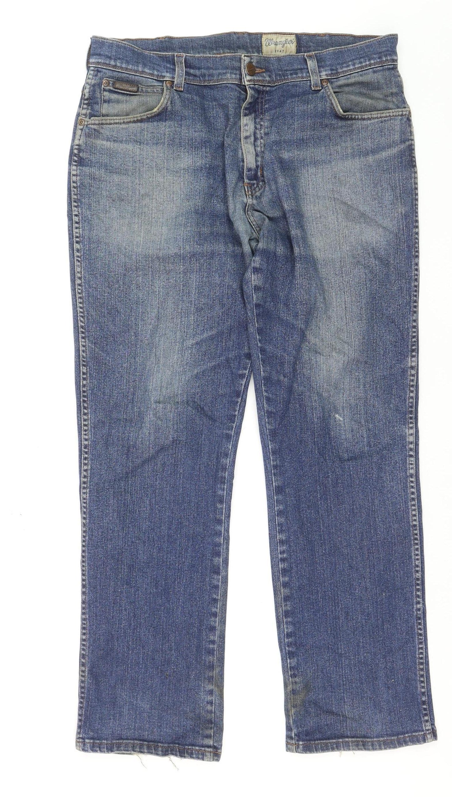 Wrangler Men's Blue Straight Denim Jeans W36 L30 Texas Stretch