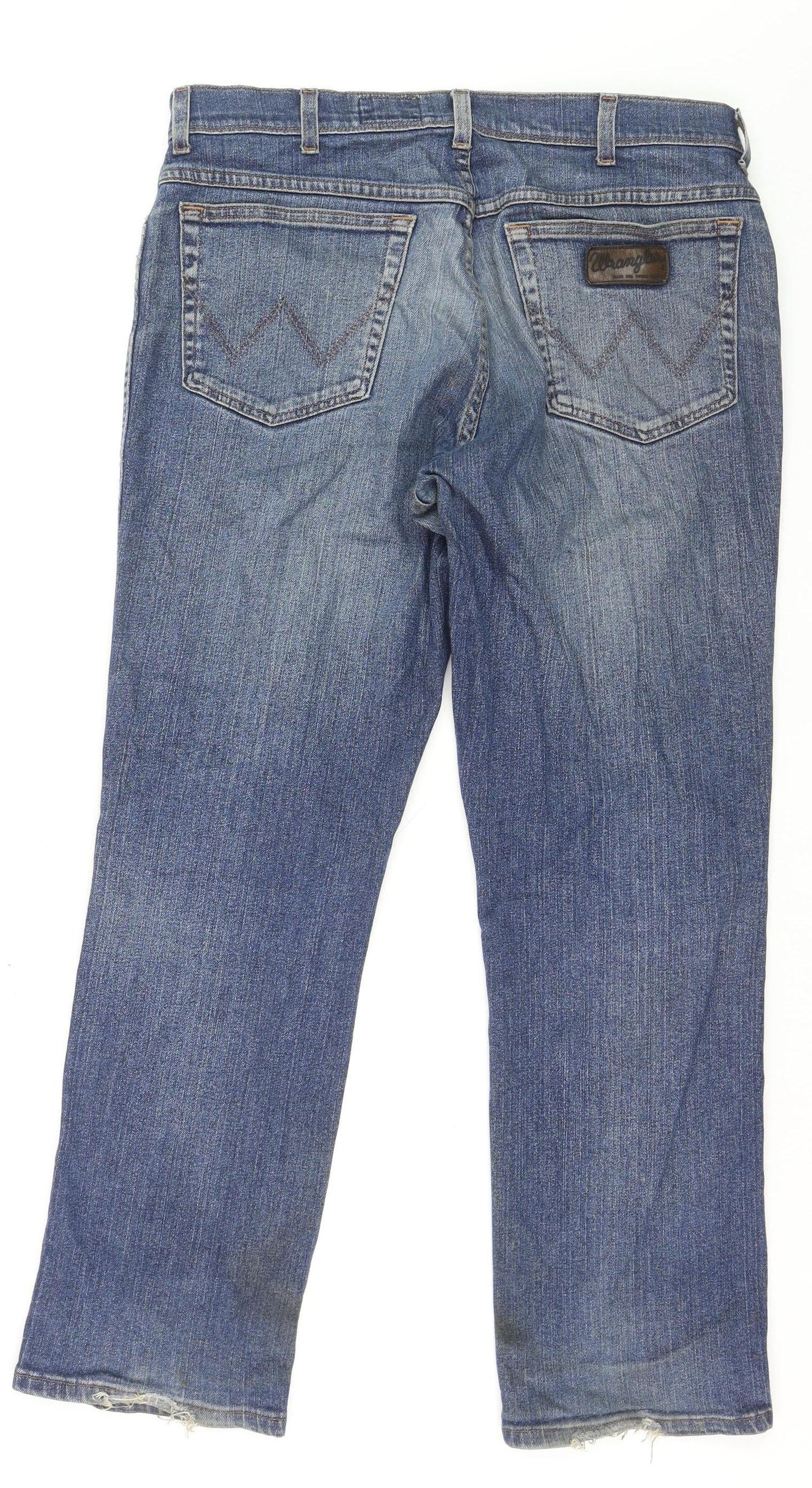 Wrangler Men's Blue Straight Denim Jeans W36 L30 Texas Stretch