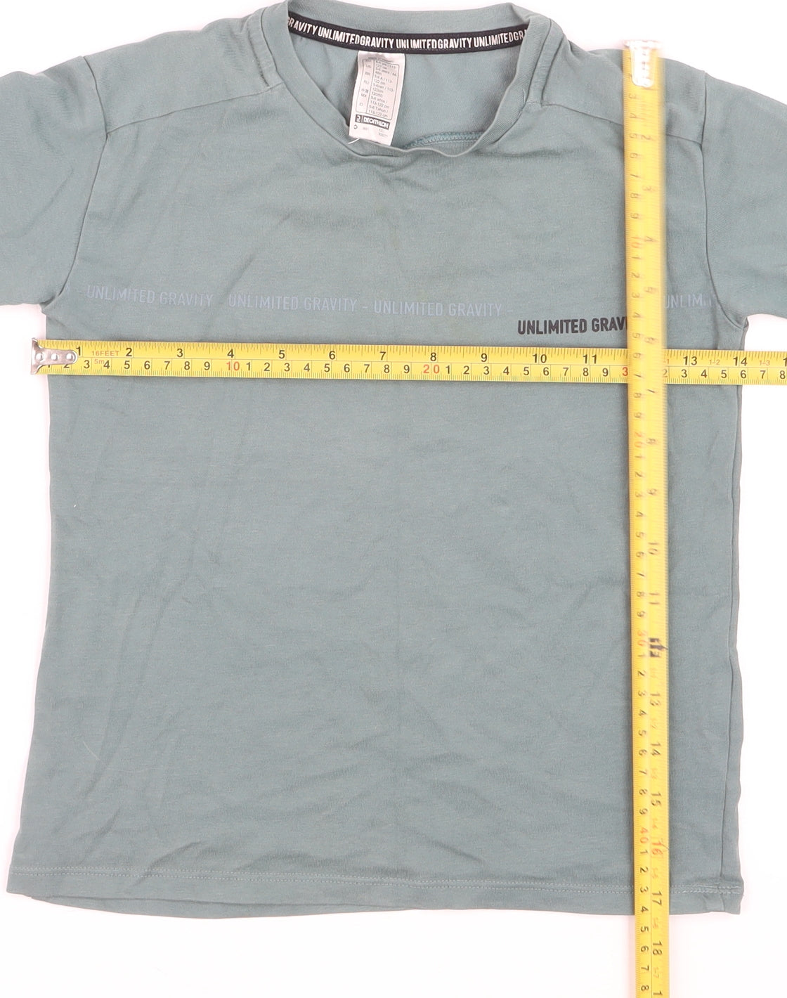 Decathlon Boys Green 5-6 Years Short Sleeve Cotton T-Shirt