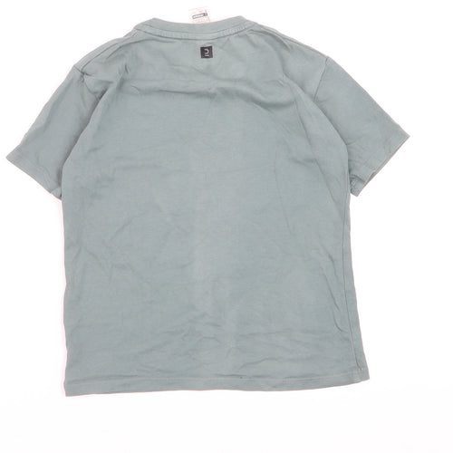 Decathlon Boys Green 5-6 Years Short Sleeve Cotton T-Shirt