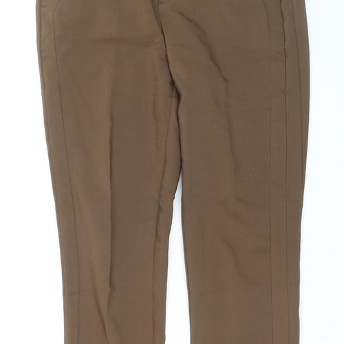 Fransa Womens Brown Dress Pants Size 12 Straight Leg Work Trousers