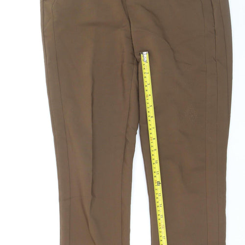 Fransa Womens Brown Dress Pants Size 12 Straight Leg Work Trousers