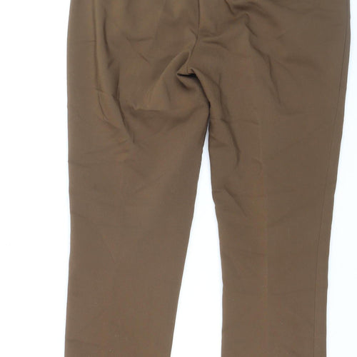 Fransa Womens Brown Dress Pants Size 12 Straight Leg Work Trousers