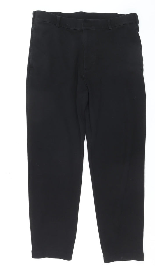 COS Women's Black Cotton Straight Leg Trousers Size 22