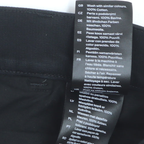 COS Women's Black Cotton Straight Leg Trousers Size 22