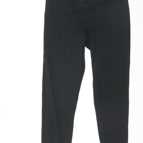 PINK Women's Black High Rise Lace-Up Active Leggings Size L
