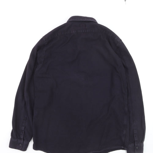 COS Men's Black Cotton Twill Button-Up Long Sleeve Shirt M