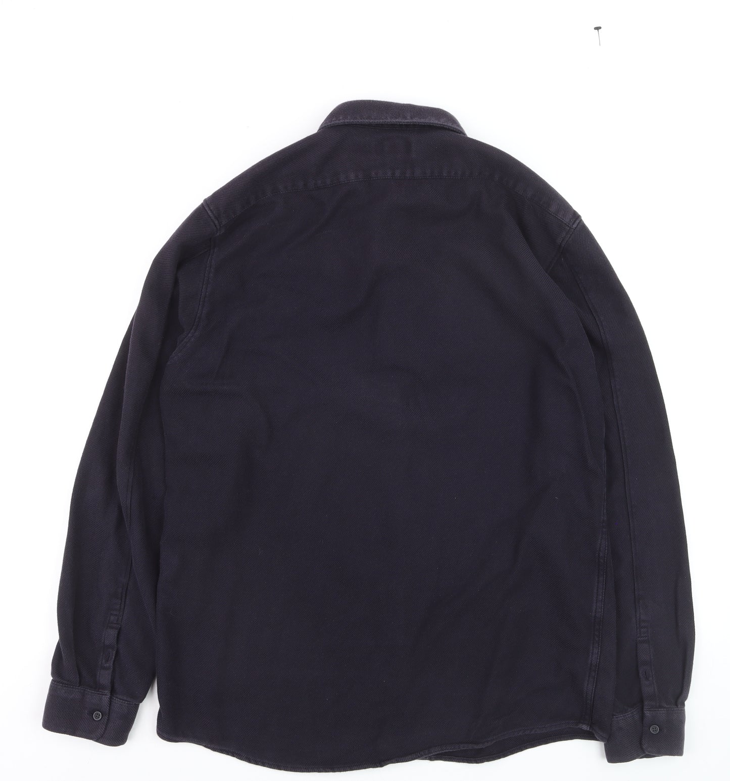 COS Men's Black Cotton Twill Button-Up Long Sleeve Shirt M