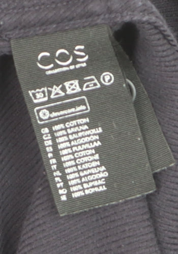 COS Men's Black Cotton Twill Button-Up Long Sleeve Shirt M