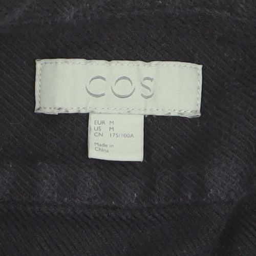 COS Men's Black Cotton Twill Button-Up Long Sleeve Shirt M