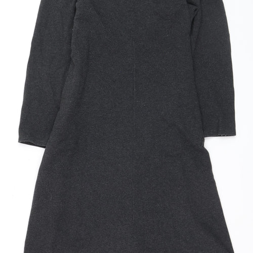 UNIQLO Women Black M Long Sleeve Jersey Shift Dress