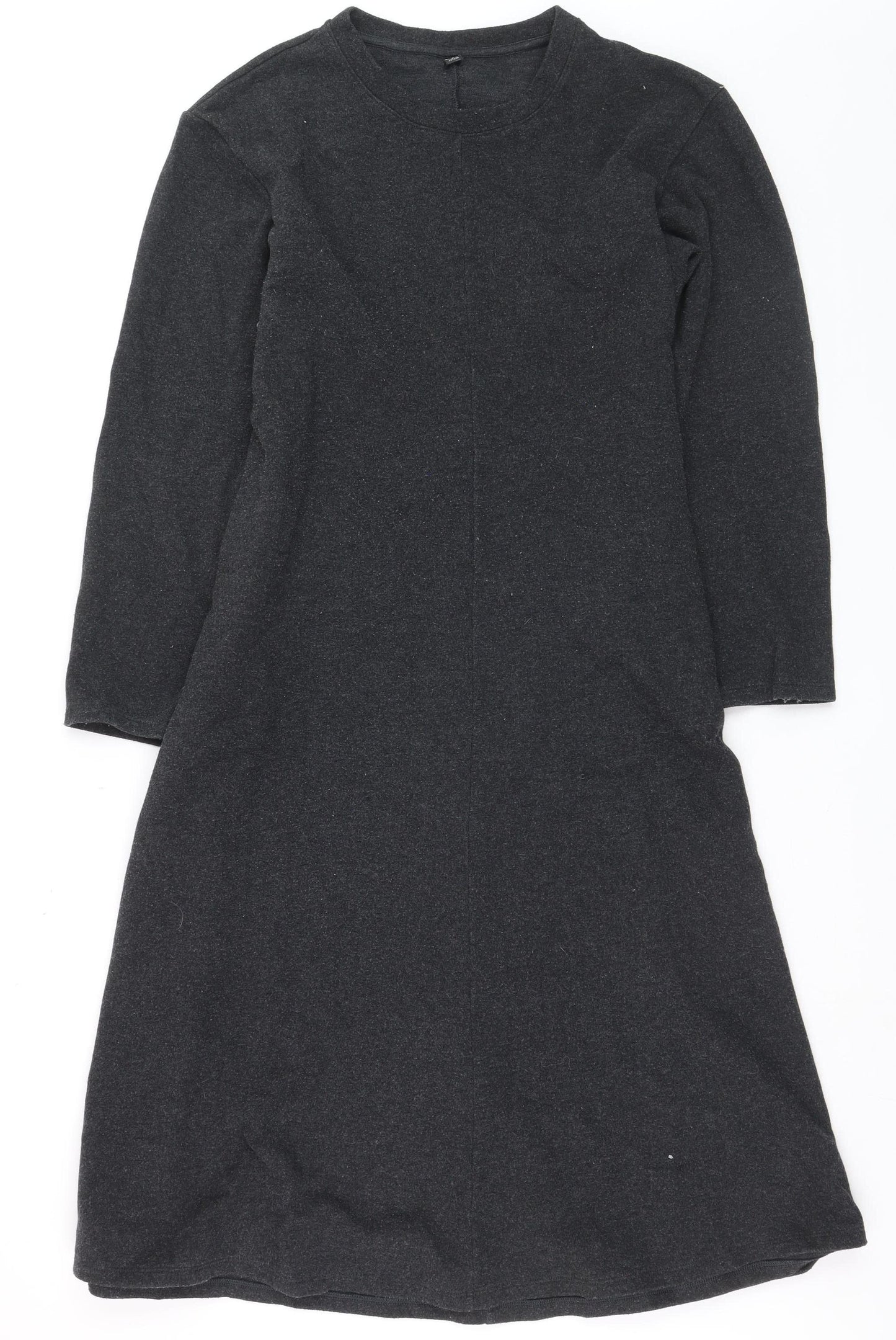 UNIQLO Women Black M Long Sleeve Jersey Shift Dress