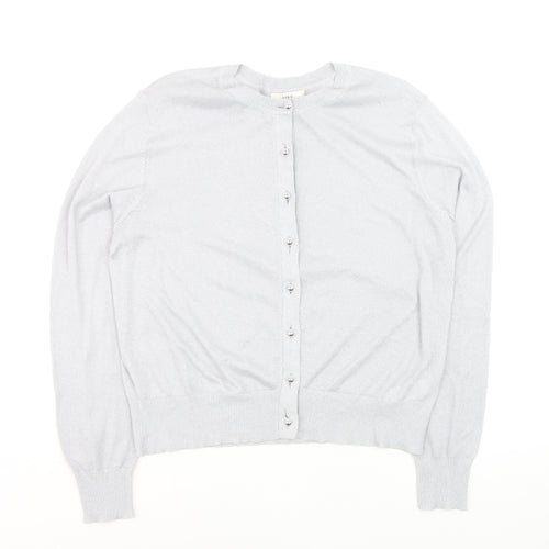 Marks and Spencer Women’s Silver Cardigan Size 16 Crew Neck Knitwear