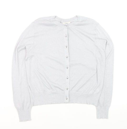Marks and Spencer Women’s Silver Cardigan Size 16 Crew Neck Knitwear