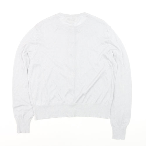 Marks and Spencer Women’s Silver Cardigan Size 16 Crew Neck Knitwear
