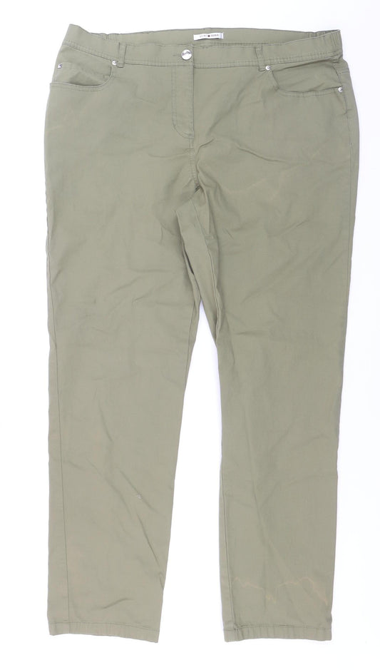 Punt Roma Women’s Green Straight Jeans Size 20 Regular Fit