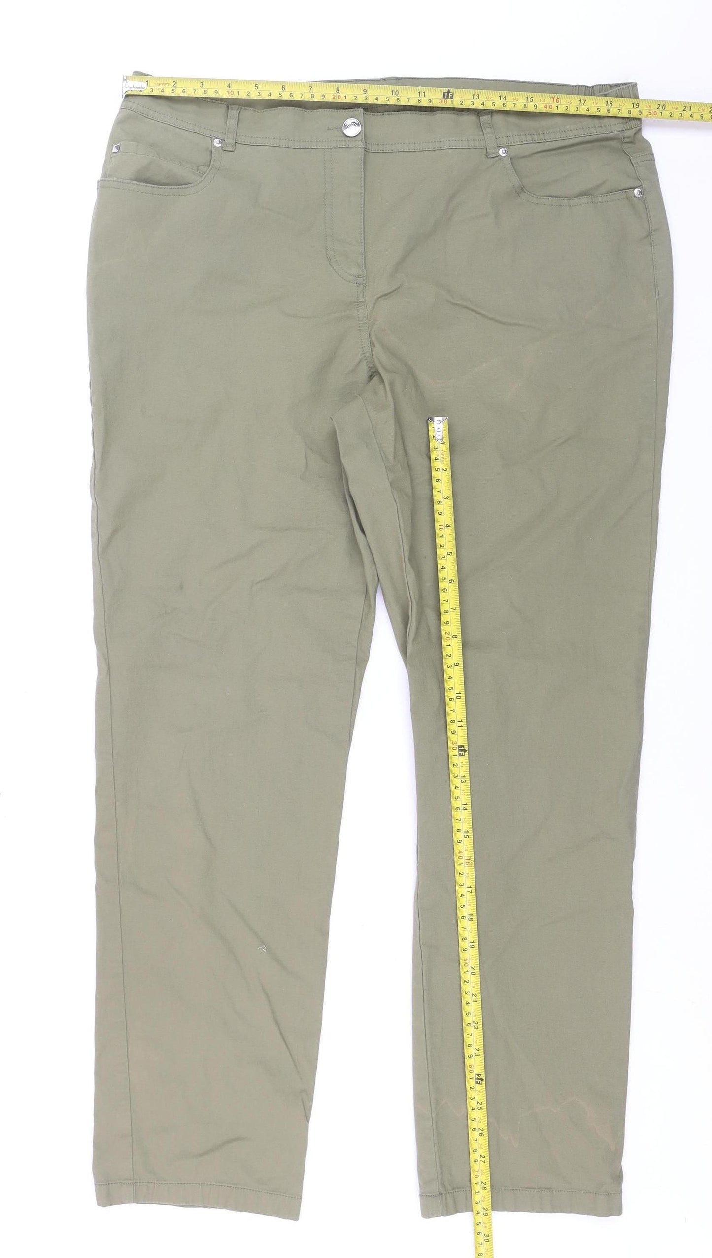 Punt Roma Women’s Green Straight Jeans Size 20 Regular Fit