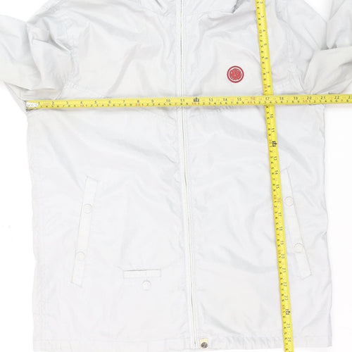 Pretty Green Women's White Hooded Windbreaker Jacket Size M