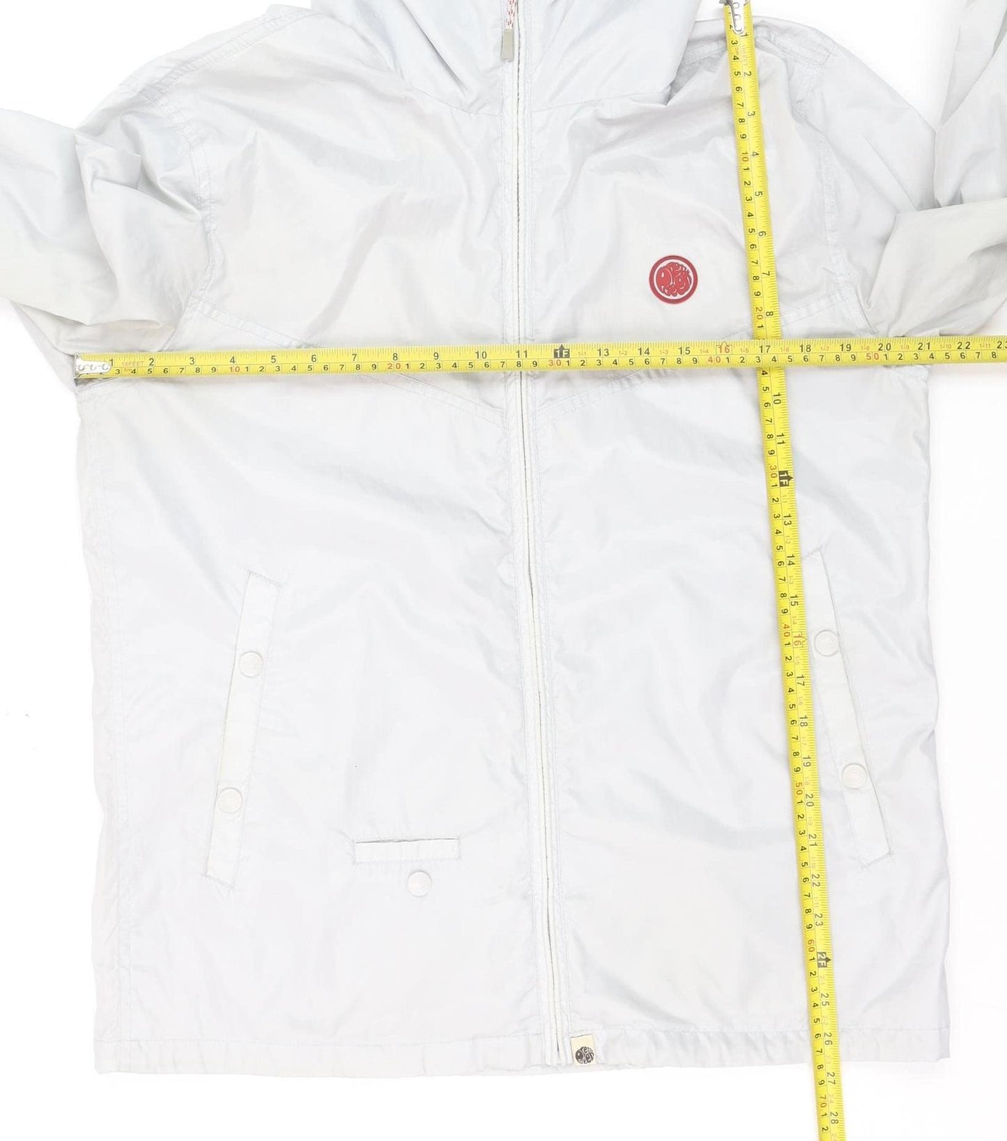 Pretty Green Women's White Hooded Windbreaker Jacket Size M