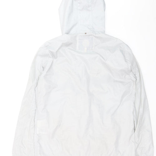 Pretty Green Women's White Hooded Windbreaker Jacket Size M