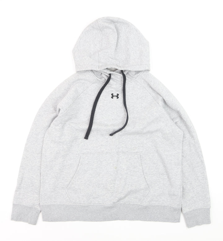 Under Armour Mens Grey Pullover Hoodie Size L Relaxed Fit Sportswear