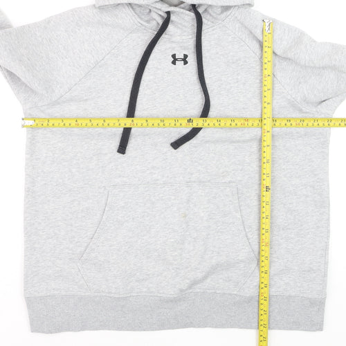Under Armour Mens Grey Pullover Hoodie Size L Relaxed Fit Sportswear