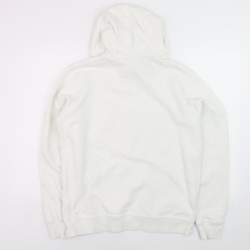 Nike Men's White Pullover Hoodie L Fleece Logo Sweatshirt