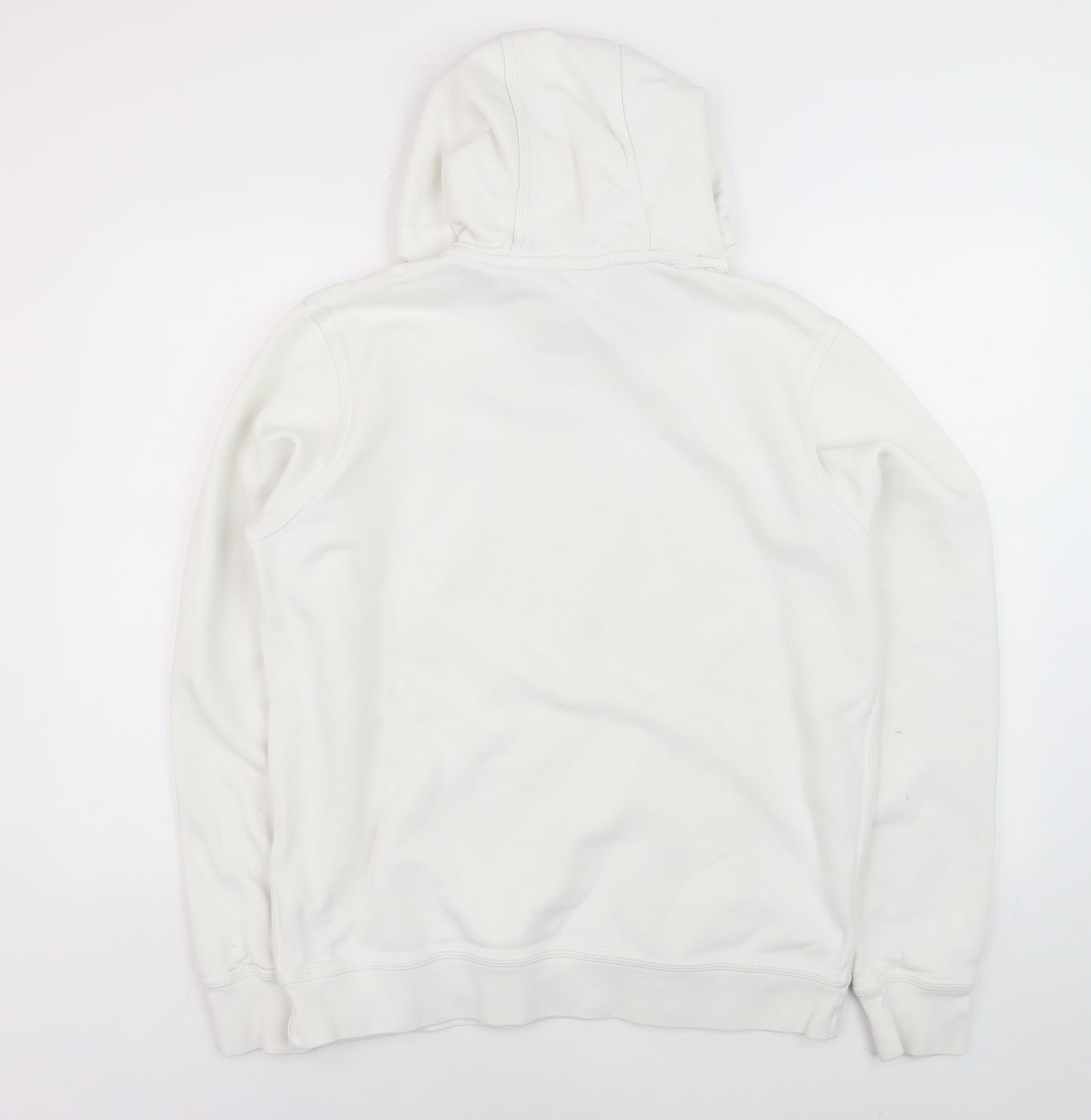 Nike Men's White Pullover Hoodie L Fleece Logo Sweatshirt
