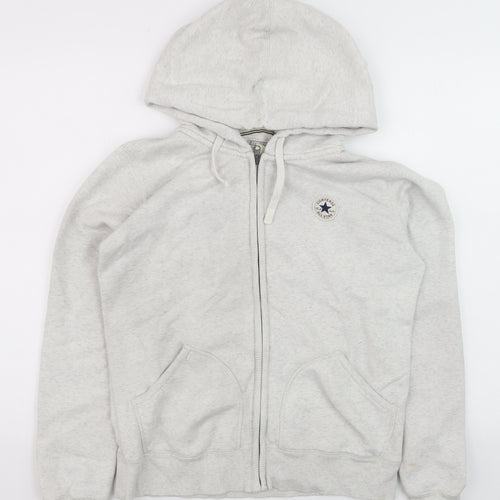 Converse Boys Grey Full Zip Hoodie Size M 10-11 Years Cotton Blend