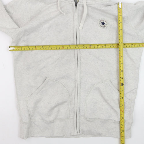 Converse Boys Grey Full Zip Hoodie Size M 10-11 Years Cotton Blend